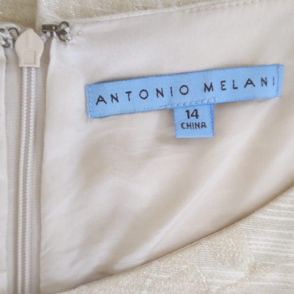 Elegant Cream & Gold Cocktail Dress - Picture 7 of 9